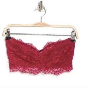NWT Free People Burgundy Red Lacey Looks Lace Layering Bandeau Size: Small